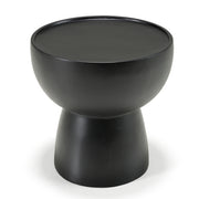 Akron - Modern Black & White Faux Marble Round End Table — view 2