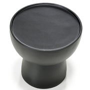 Akron - Modern Black & White Faux Marble Round End Table — view 3