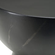 Akron - Modern Black & White Faux Marble Round End Table — view 4