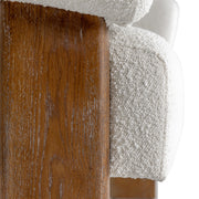 Aledo - Modern Off-White Fabric + Oak Loveseat — view 3