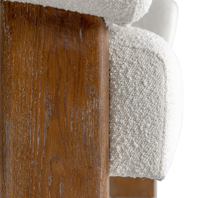 Aledo - Modern Off-White Fabric + Oak Loveseat — view 3