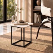 Aleidy - White Marble + Black Metal End Table — view 5
