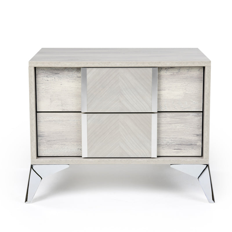 Alexa Italian Modern Grey Nightstand — view 2