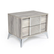 Alexa Italian Modern Grey Nightstand — view 3