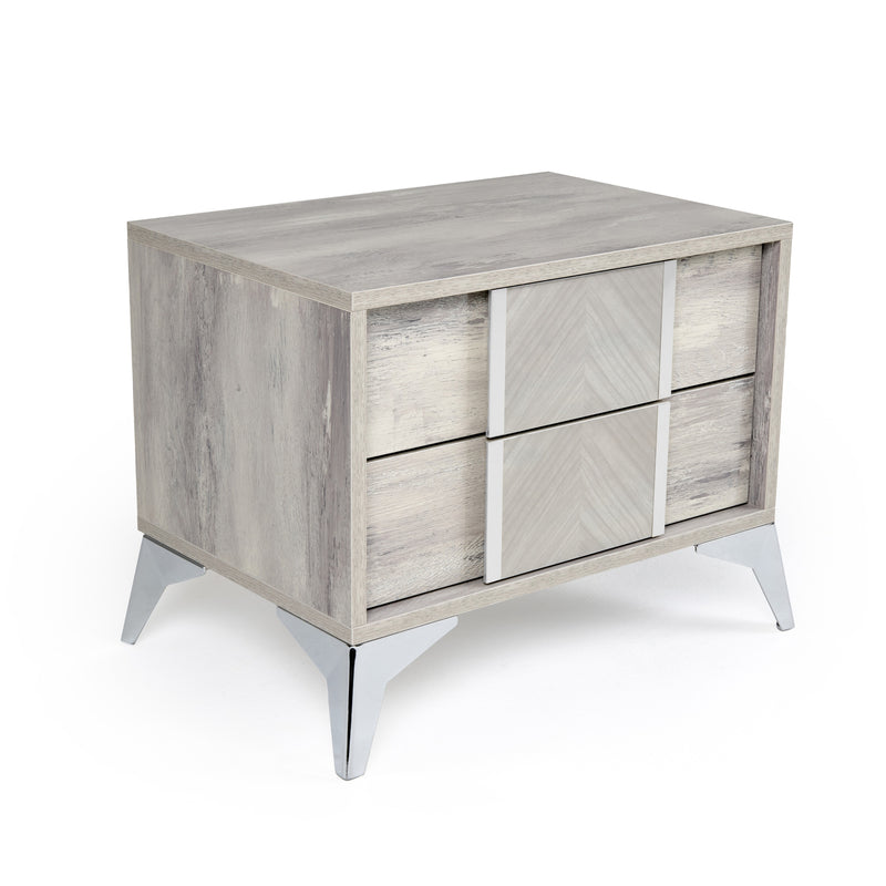 Alexa Italian Modern Grey Nightstand — view 3