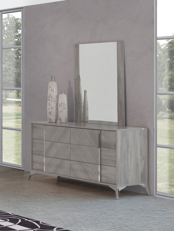 Alexa Italian Modern Grey Mirror — view 2