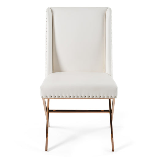 Alexia - Modern White + Rosegold Dining Chair