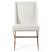 Alexia - Modern White + Rosegold Dining Chair — view 2