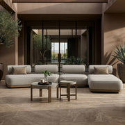 Alicante - Outdoor Grey Fabric + Latte 5-Piece Sofa Set — view 3