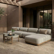 Alicante - Outdoor Grey Fabric + Latte 5-Piece Sofa Set — view 4