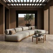 Alicante - Outdoor Grey Fabric + Latte 5-Piece Sofa Set — view 5