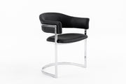Allie Contemporary Black Leatherette Dining Chair