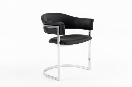 Allie Contemporary Black Leatherette Dining Chair