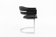 Allie Contemporary Black Leatherette Dining Chair — view 2