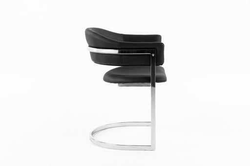 Allie Contemporary Black Leatherette Dining Chair — view 2