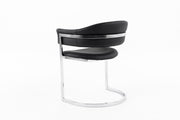 Allie Contemporary Black Leatherette Dining Chair — view 3
