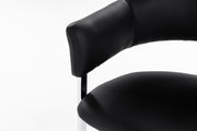 Allie Contemporary Black Leatherette Dining Chair — view 4