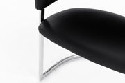 Allie Contemporary Black Leatherette Dining Chair — view 5