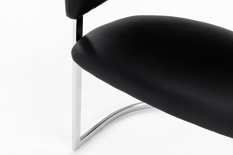Allie Contemporary Black Leatherette Dining Chair — view 5