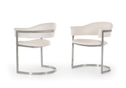 Allie Contemporary White Leatherette Dining Chair — view 3