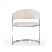 Allie Contemporary White Leatherette Dining Chair — view 2