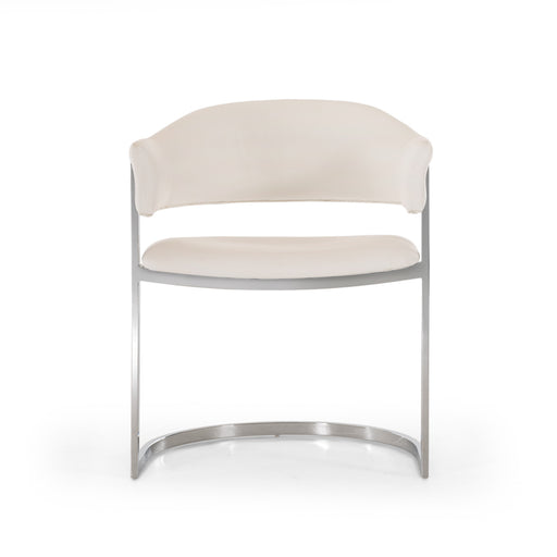Allie Contemporary White Leatherette Dining Chair — view 2