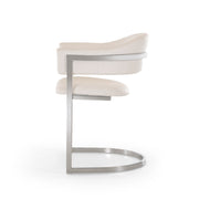 Allie Contemporary White Leatherette Dining Chair — view 4
