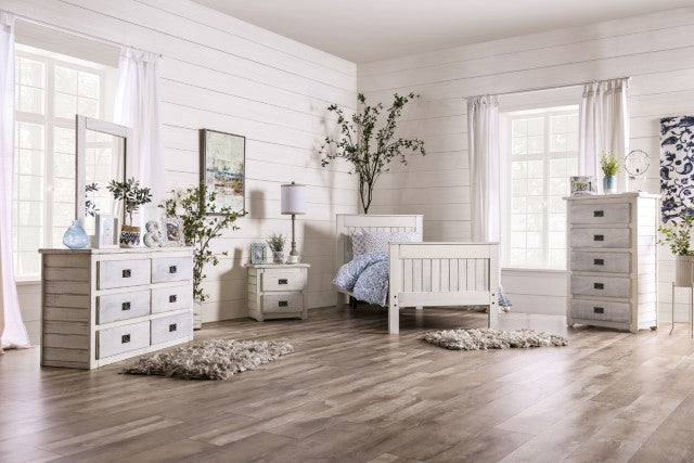 Rockwall Full, Queen, & Twin Bed White, Gray, & White - R&R Furniture Gallery (Fountain Valley, CA)