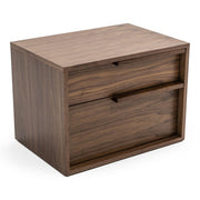 Amberlie - Modern White Vegan Leather + Walnut 4-Piece Bedroom Set — view 4