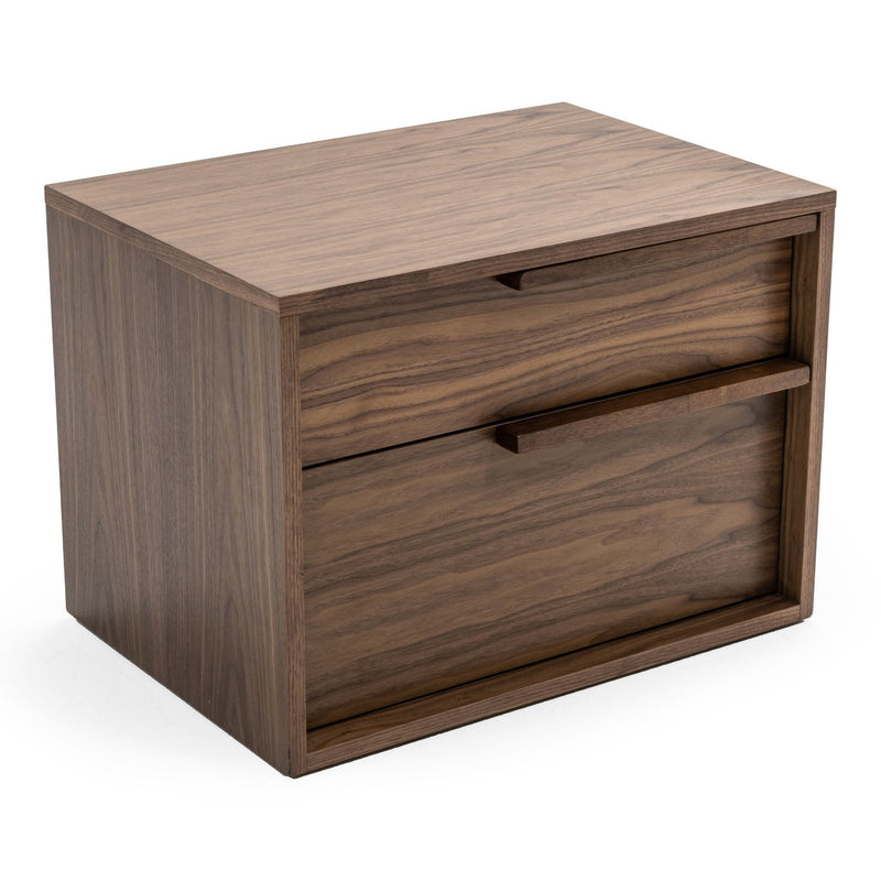 Amberlie - Modern White Vegan Leather + Walnut 4-Piece Bedroom Set — view 4
