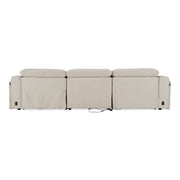 Ambler - Modern Off-White Fabric Sofa w/ 2 Power Recliners — view 3