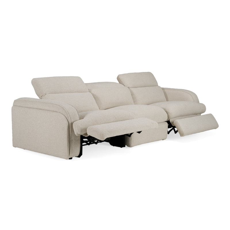 Ambler - Modern Off-White Fabric Sofa w/ 2 Power Recliners — view 4