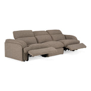 Ambler - Modern Brown Fabric Sofa w/ 2 Power Recliners — view 2