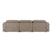 Ambler - Modern Brown Fabric Sofa w/ 2 Power Recliners — view 4