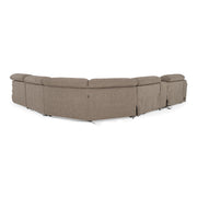 Ambler - Modern Brown Fabric Sectional Sofa w/ 2 Power Recliners Right Facing Chaise — view 4