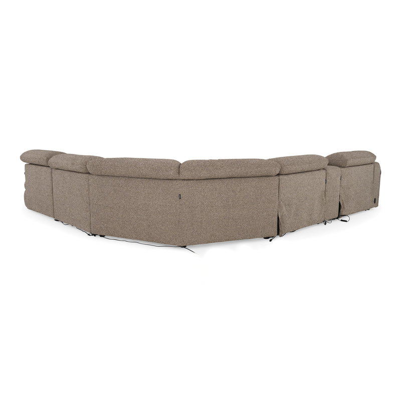 Ambler - Modern Brown Fabric Sectional Sofa w/ 2 Power Recliners Right Facing Chaise — view 4