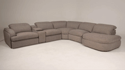 Ambler - Modern Brown Fabric Sectional Sofa w/ 2 Power Recliners Left Facing Chaise — view 3
