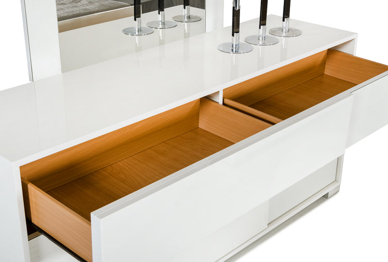 Monza Italian Modern White Dresser — view 2