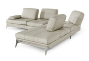 Andrea - Modern Grey Leather Sectional Sofa — view 4
