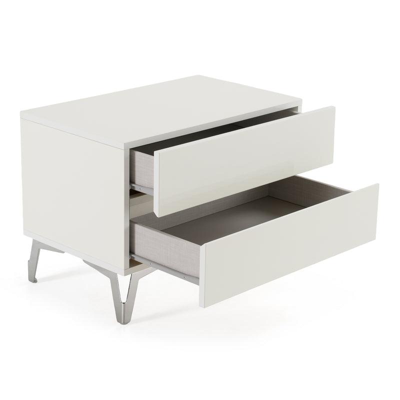 Angela - Italian Modern White Nightstand — view 2