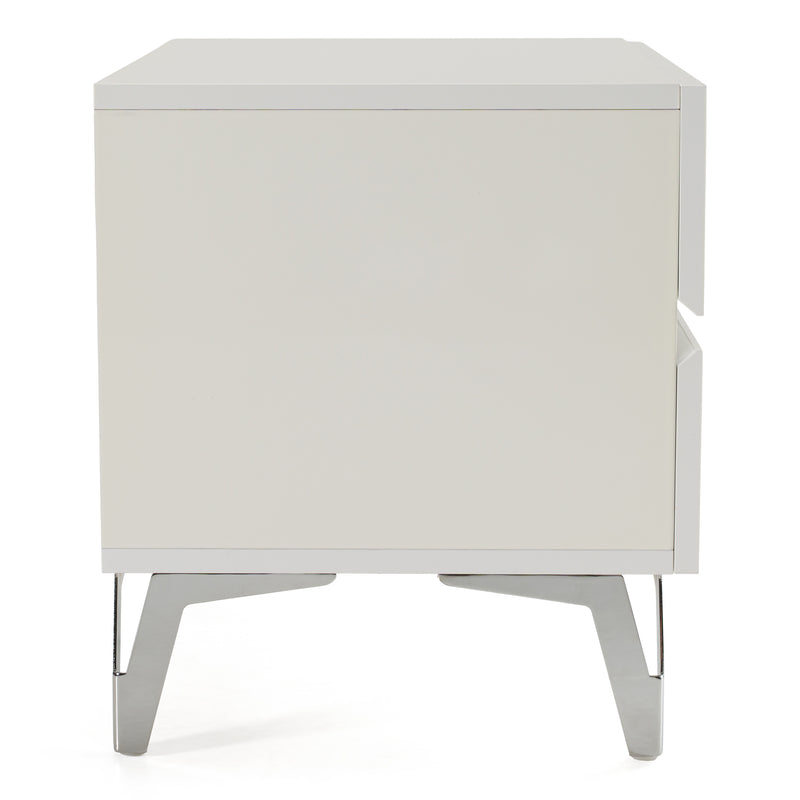 Angela - Italian Modern White Nightstand — view 3