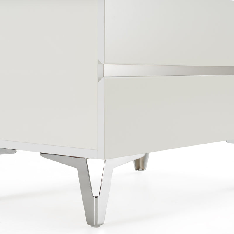 Angela - Italian Modern White Nightstand — view 5