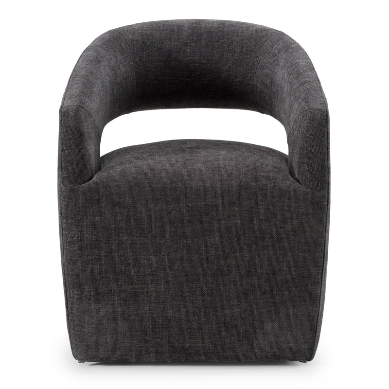 Angie - Modern Dark Grey Fabric Dining Chair