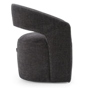 Angie - Modern Dark Grey Fabric Dining Chair — view 2