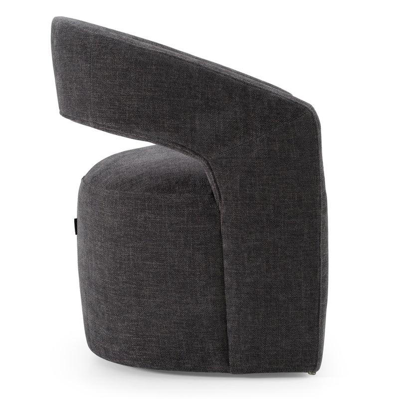 Angie - Modern Dark Grey Fabric Dining Chair — view 2
