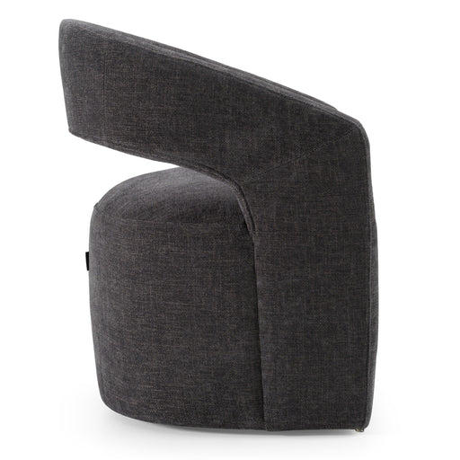 Angie - Modern Dark Grey Fabric Dining Chair — view 2
