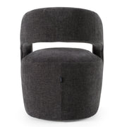 Angie - Modern Dark Grey Fabric Dining Chair — view 3