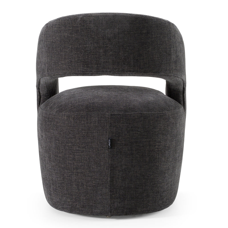 Angie - Modern Dark Grey Fabric Dining Chair — view 3