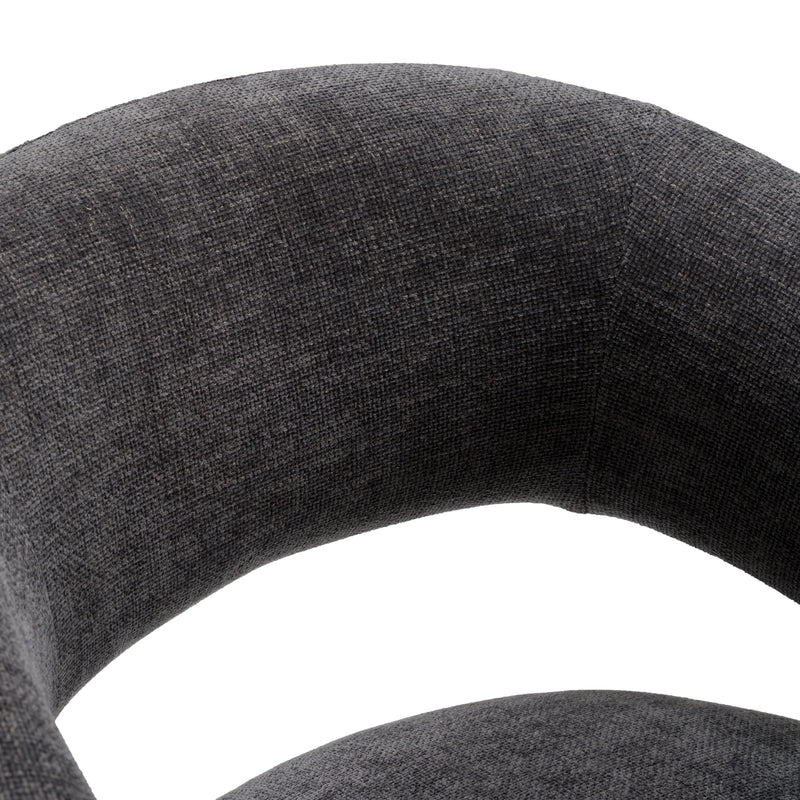 Angie - Modern Dark Grey Fabric Dining Chair — view 5