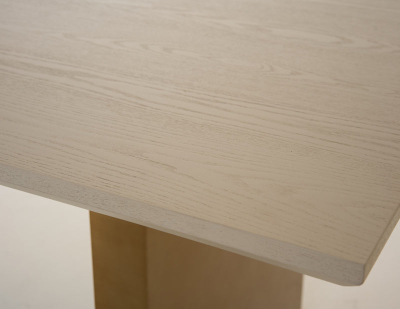 Angus - Modern Cream Ash + Gold Dining Table — view 4